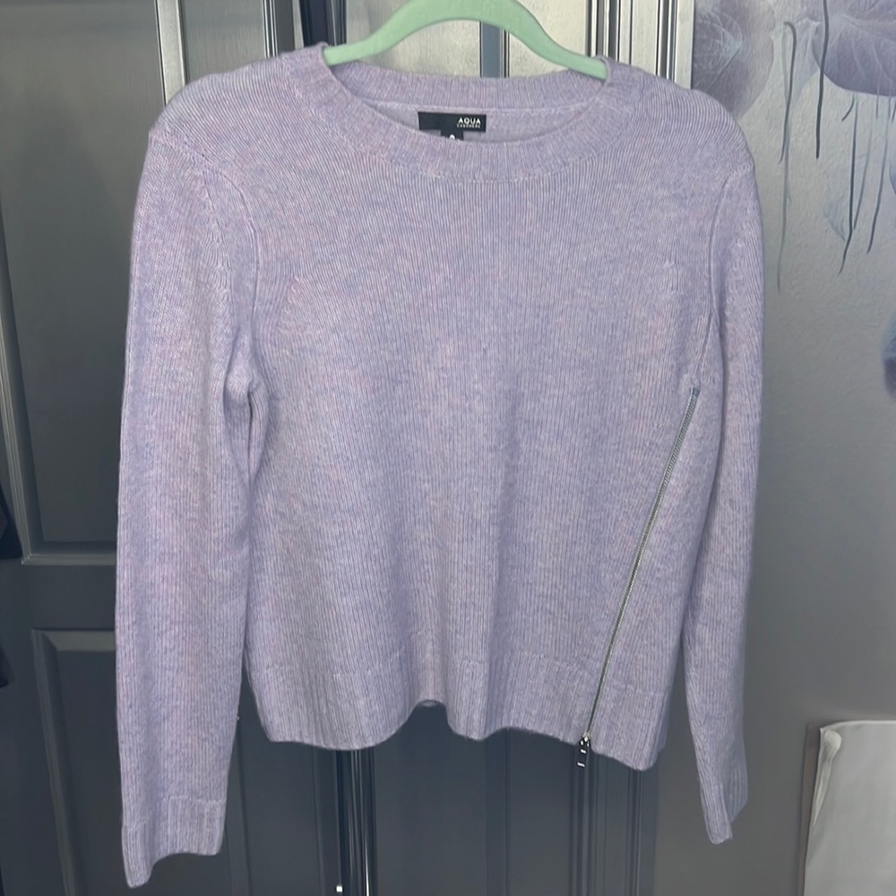 AQUA Cashmere Periwinkle Sweater
